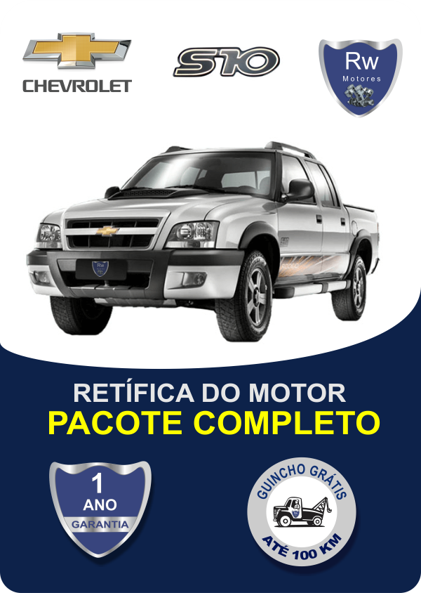 Retífica de Motor Chevrolet S10 2.4 Flex ou Gasolina Rw Motores